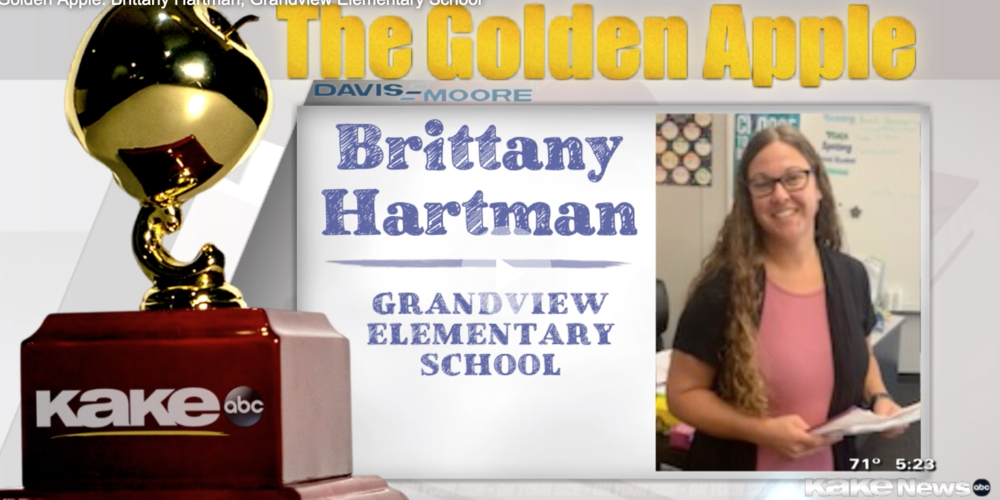 Brittany Hartman wins Golden Apple award from KAKE