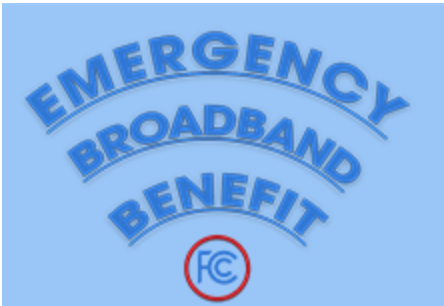 Emergency Broadband Benefit FCC dark blue text on light blue background