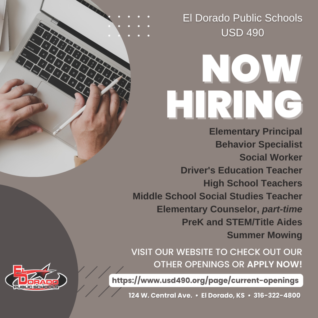 Now Hiring Apply online: Have you ever wanted to work with rocket scientists? Here's your chance.... USD 490 is hiring! We want YOU to become #PartOfThePride!  Check out all of our openings and apply online: https://www.usd490.org/page/current-openings